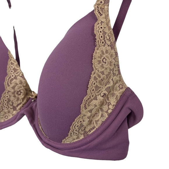 SOMA EMBRACEABLE FULL COVERAGE LACE TRIM Purple Underwire Lined Bra sz 34D - Picture 9 of 16